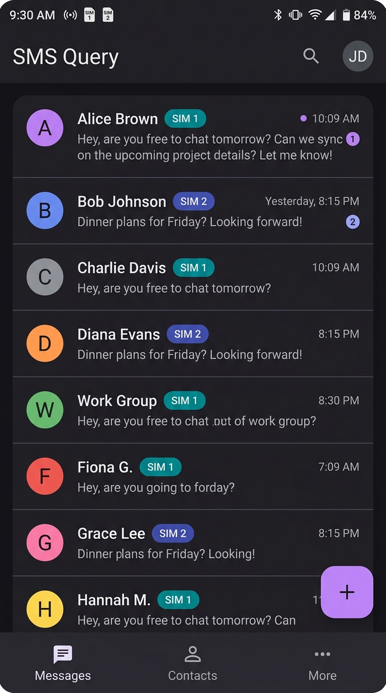 Clean Minimalist Inbox Screen